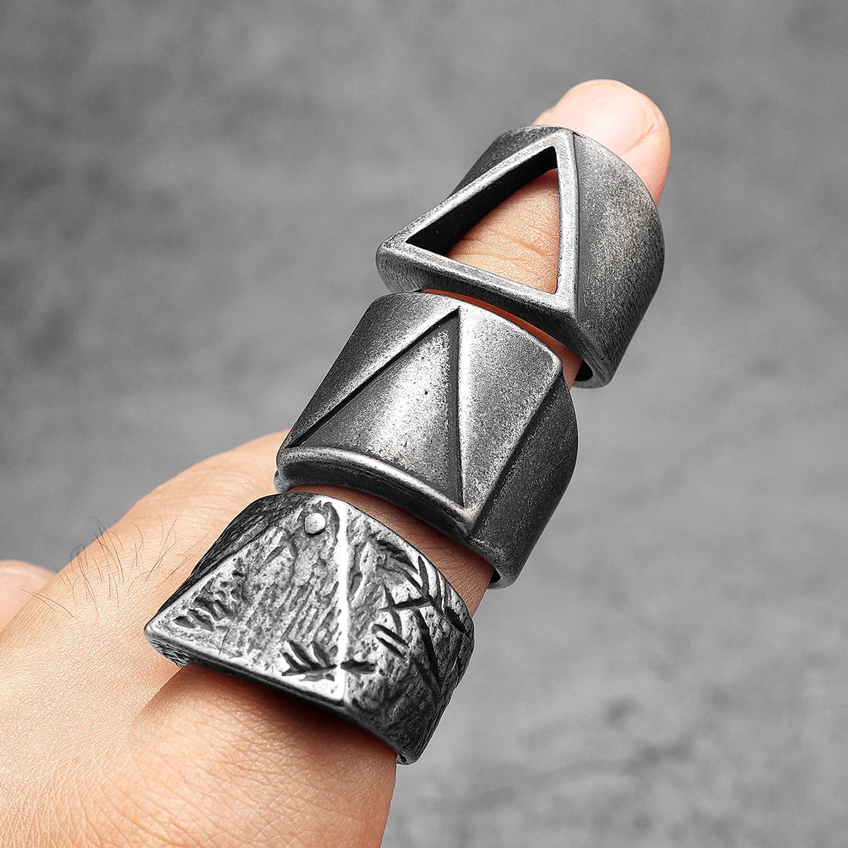 Geometry Texture Ring — Stainless Steel