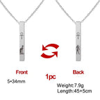 Lemegeton Egyptian Cat Goddess Bastet Necklace Stainless Steel Ancient Egypt Ankh Cross Symbol Necklaces Square Amulet