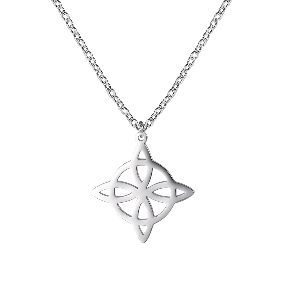 Vintage Witch Knot Silver Necklace