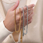 Gold Franco Chain Necklace 3mm — Stainless Steel