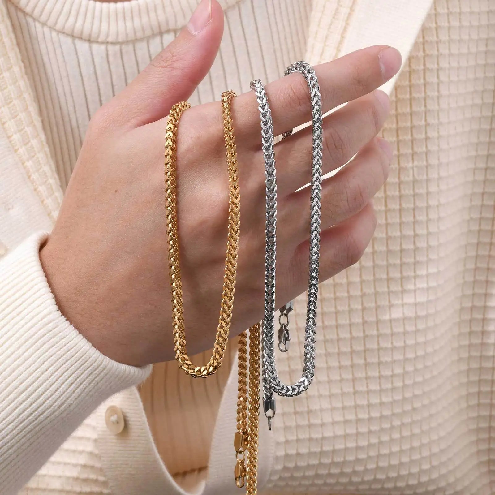 Gold Franco Chain Necklace 3mm — Stainless Steel