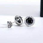 Iced Out Black Diamond Earrings — 925 Silver