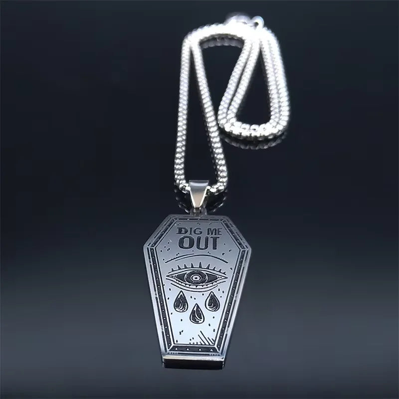 Silver Chain Dark Punk Dig Out Coffin Eyes Tears
