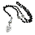 PERSONALISIERBAR Black Rosary with Ouija Planchette and Hand, Gothic Necklace, Black Magic, Occult Jewelry, Ghosts