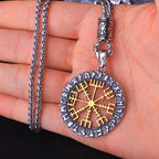 Viking Vegvisir Compass Pendant — Stainless Steel