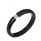 4mm Simple Smooth Women Rings Black Stainless Steel Men Rings Birthday Gifts Rings for men