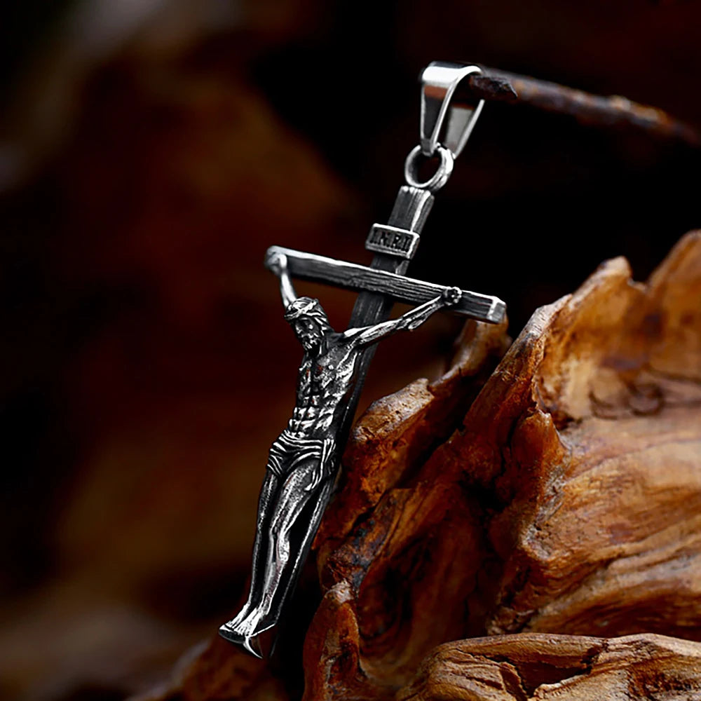 Jesus Cross Pendant — Stainless Steel