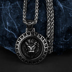 Slavic Sun Lion Amulet Pendant — Stainless Steel