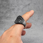 Cross Bible Ring Black — Stainless Steel
