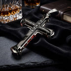 Stainless Steel Cross Pendant Necklace for Men Silver Gold Black Zirconia Jesus Cross Jewelry