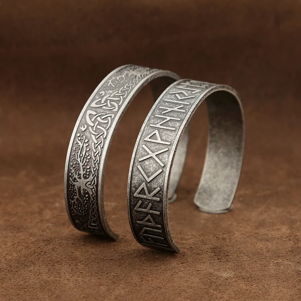 Viking Rune Bracelet Black — Stainless Steel