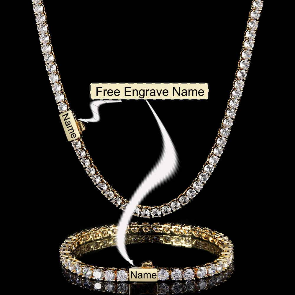 Tennis Chain Necklace Stainless Steel 3/4/5MM
