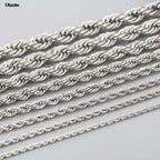 1 piece Gold Black silver Width 2mm/3mm/4mm Rope Chain Necklace/Bracelet For Men Women Man Fashion Chain Necklace