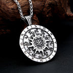 Zodiac Steel Pendant Vintage Constellation Round