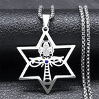 Hamsa Ankh Eye of Horus Pendant Necklace