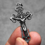 Jesus Hollow Cross Pendant — Stainless Steel
