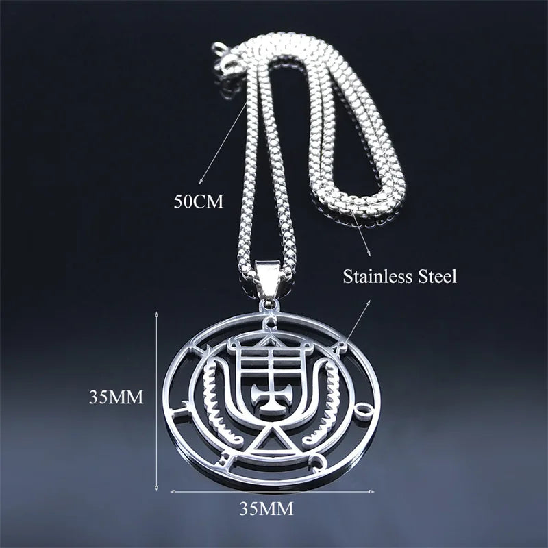 Demon Silver Pendant Seal Crocell Women/men Satan