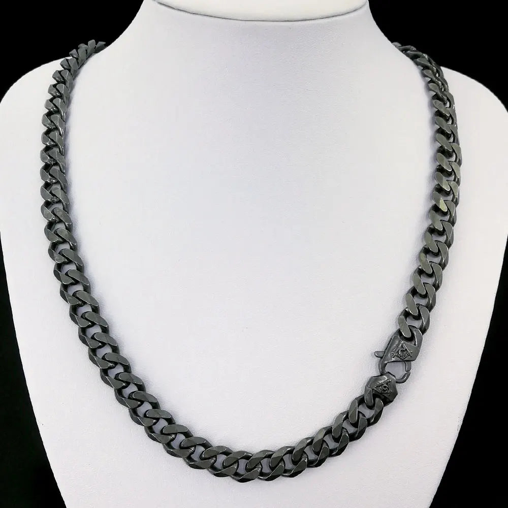 N396 Retro Necklace Freemasonry Masonic Mason Chain Heavy Mens 316L Stainless Steel