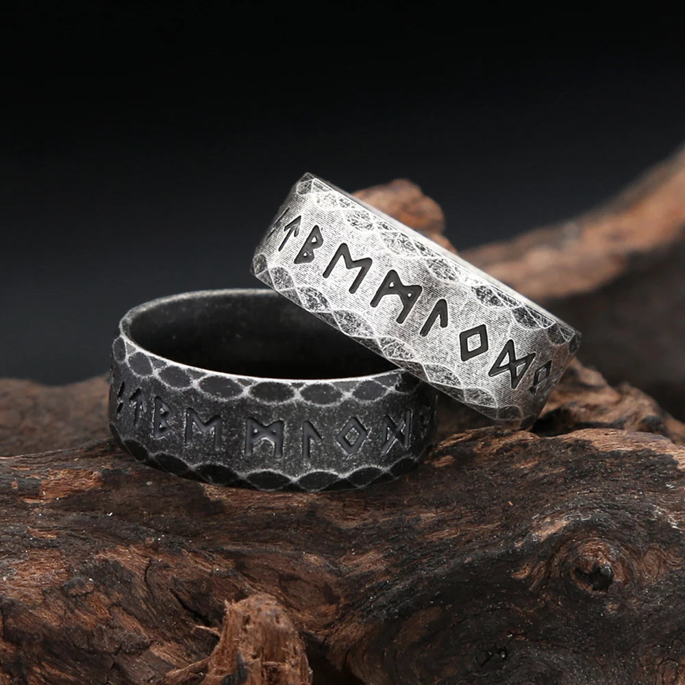 Odin Steel Ring Vintage Viking Letter Rune Nordic