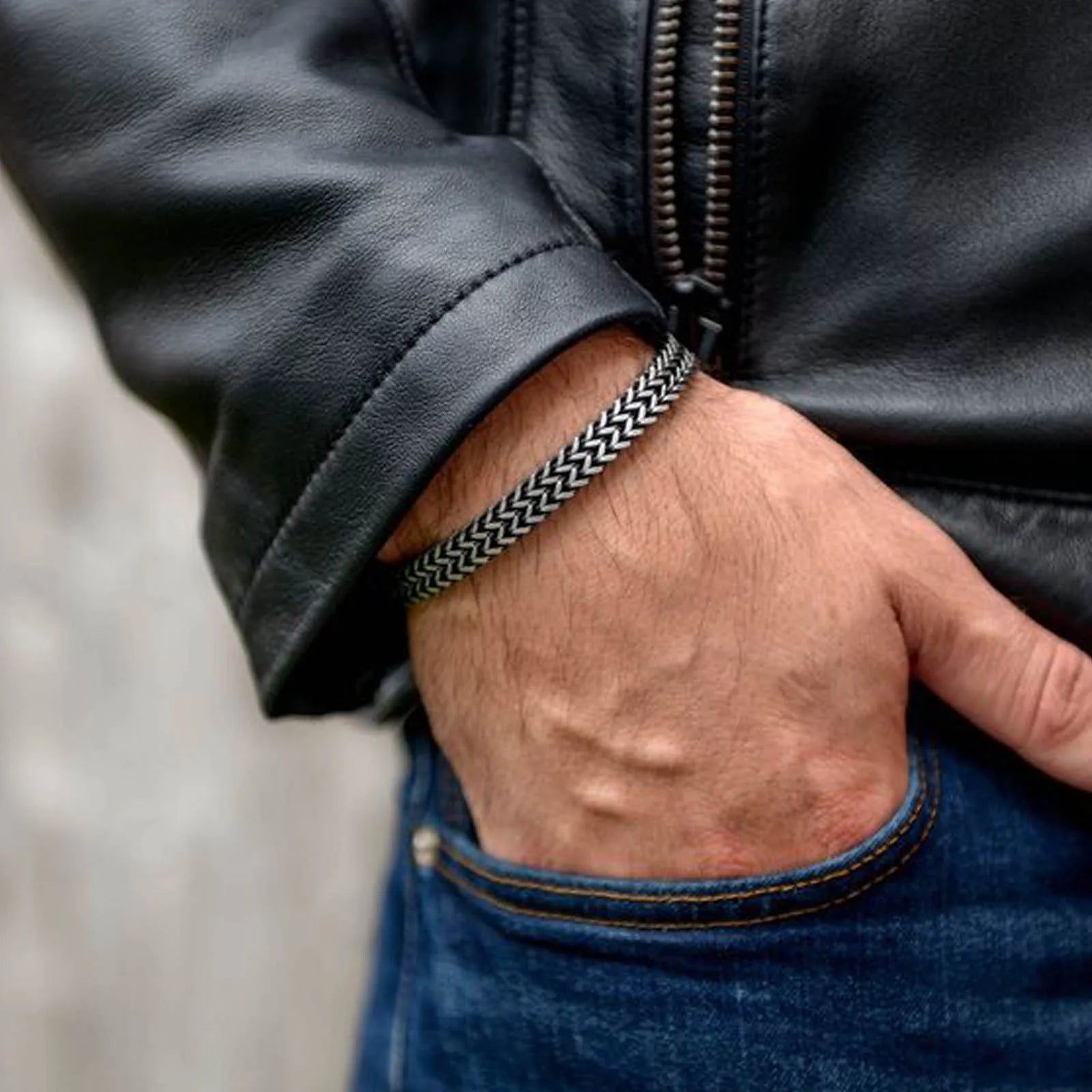 Stylish Stainless Steel Bali Foxtail Chain Bracelet for Men,Double Franco Link Chain Bracelets,Male Jewelry Gift for