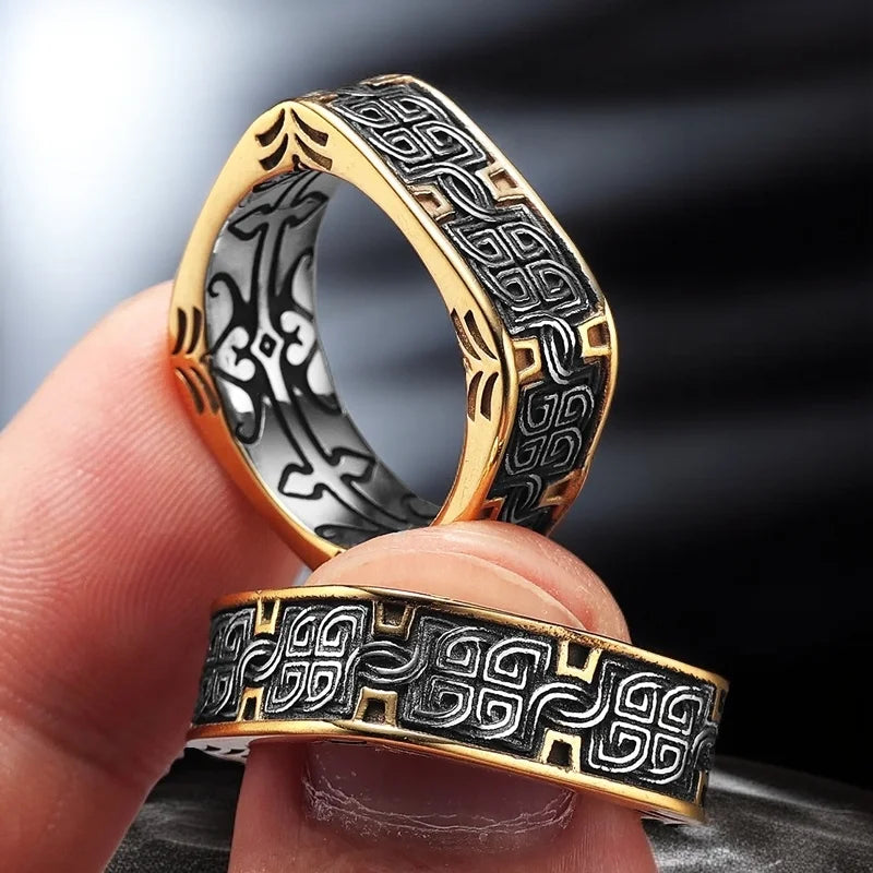 New Norse Viking Celtics Knot Rings for Men Women Fashion Simple Vintage Totem Biker Ring Stainless Steel Jewelry