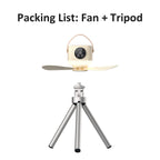 Portable Ceiling Fan, 4 Speeds, LED Display, 3-Level Night Light, 1-8H Timer, 3600mAh, Remote Control, Quiet USB Fan