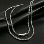 Stainless Steel Byzantine Chain Necklace for Men Minimalist Hip Hop Link Chain 4mm 5mm Silver Waterproof Neck Jewelry