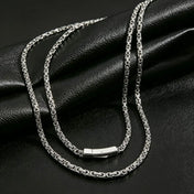 Stainless Steel Byzantine Chain Necklace for Men Minimalist Hip Hop Link Chain Silver Waterproof Neck Jewelry