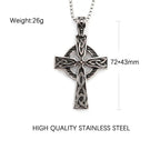 Mens Irish Celtic Knot Cross Pendant Necklace Stainless Steel Nordic Viking Necklace Ancient Talisman Pendant Jewelry