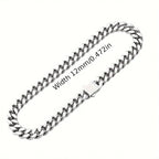 316 Stainless Steel Plated 18k Gold Fashion 8.10.12mm Encrypted Cuban Chain Miami Rap Hip Hop Men's Bracelet Accessory