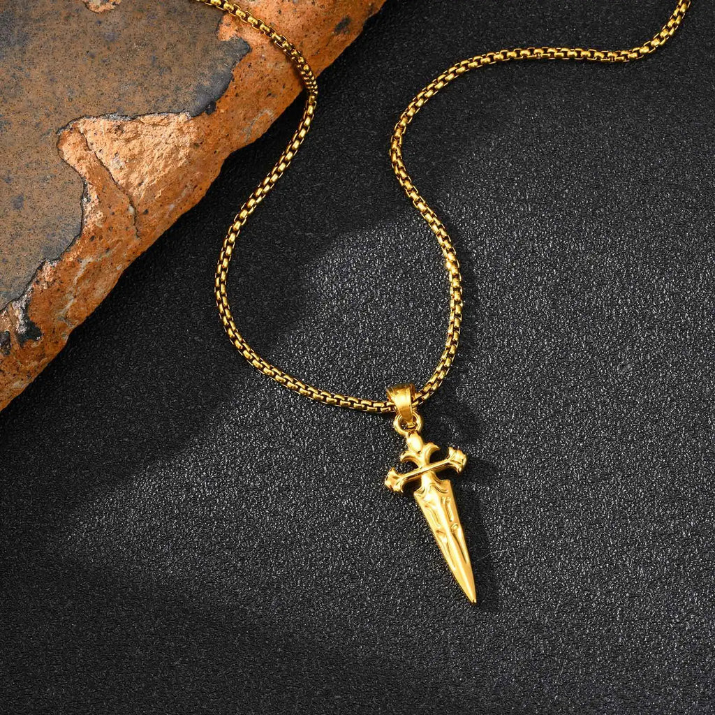 Sword Pendant Necklace — Stainless Steel