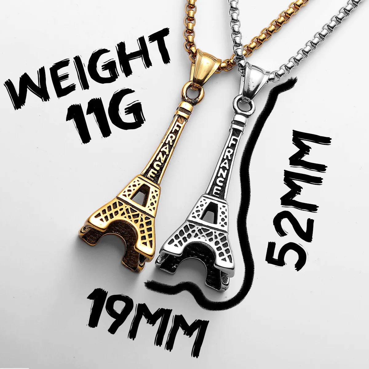 Eiffel Tower Pendant Necklace — Stainless Steel