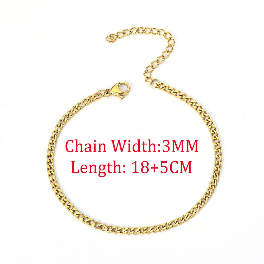 Rope Chain Bracelet 3-4mm — Stainless Steel