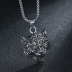 Punk Bull Buffalo Skull Pendant Necklace For Cool Men Women Stainless Steel Long Chain Necklace Party Gift Hip Hop Jewelry