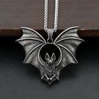 Vintage Black Bat Pendant Necklace For Men 316L Stainless Steel Punk Hip Hop Animal Necklaces Party Jewelry Gifts