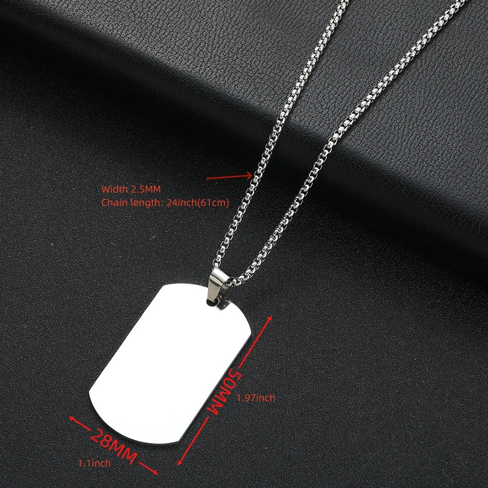 New Arrival 316L Stainless Steel Dog Tag Military Tag Pendant Necklace Fashion Unisex Accessories For Men and Women