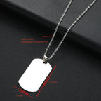 New Arrival 316L Stainless Steel Dog Tag Military Tag Pendant Necklace Fashion Unisex Accessories For Men and Women