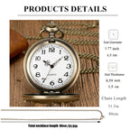 Vintage Pocket Watch Bronze Quartz Zodiac Signs Watches with Chain The SUN Male's Kid Retro Clock Exquisite Fashion