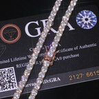 925 Silver VVS Moissanite Tennis Necklace Rose Gold