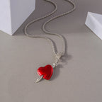Gothic Skull Love Heart Necklace for Women Men Religious Crucifix Necklaces Punk Jewelry Gifts