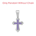 Cross Pendant Rope Chain Necklace Iced Out