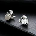 Vintage Silver Magnetic Stud Earrings Medusa