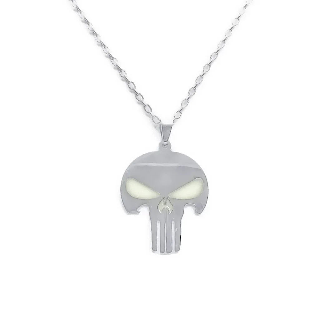 Gothic Dark Skull Stainless Steel Pendant Necklace