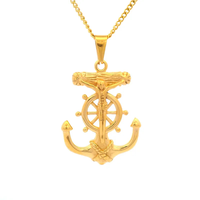 Anchor Gold Pendant Necklace
