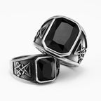 Lucifer Gemstone Ring — Stainless Steel