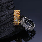 Cross Iced Out Cuban Ring Stainless Steel