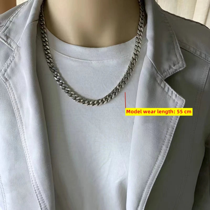 100% Solid S925 Sterling Silver Necklace For Men Women 925 Silver Chains Original Certified Punk Couple Jewelry Gift