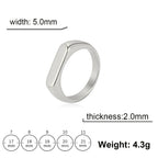 Skyrim Stainless Steel Signet Rings for Men Women Minimalist 5MM Wide Finger Rings 2026 Trend Wedding Couple Jewelry Gift Hot