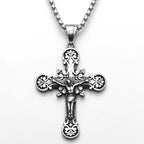 Jesus Cross Pendant Necklace — Stainless Steel