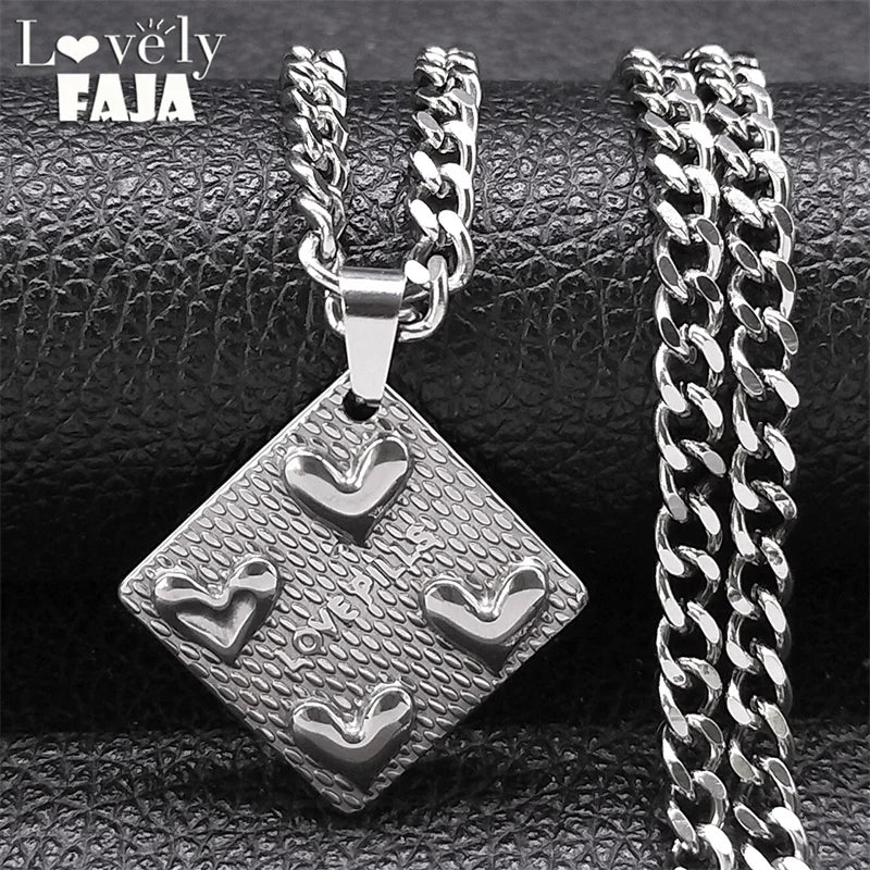 Heart Geometric Silver Pendant Love Pills Party